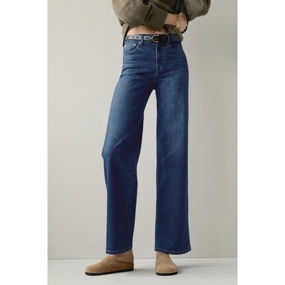 AYR Denim - AYR The Dynamo Size 26 Sayonara Dark Wash Wide Leg High Rise Jeans Stretch